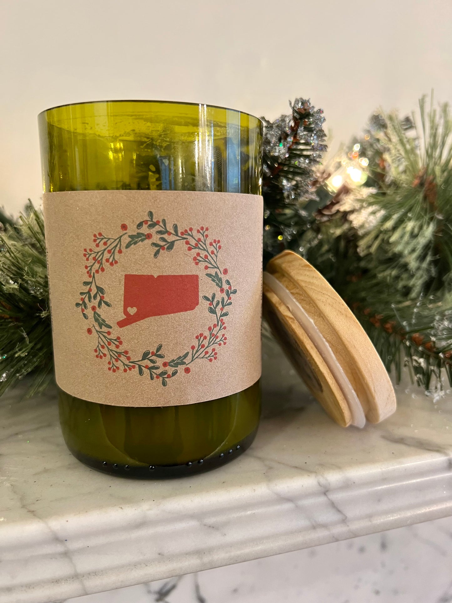 The Nutmeg Recycled Wine Bottle Soy Candle