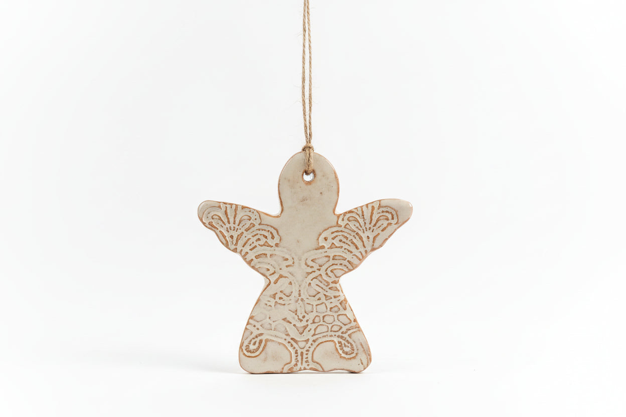 handmade ceramic ornaments come to us from a small-batch potter in Alabama, USA who employs women who have escaped domestic abuse, homelessness and sex trafficking.