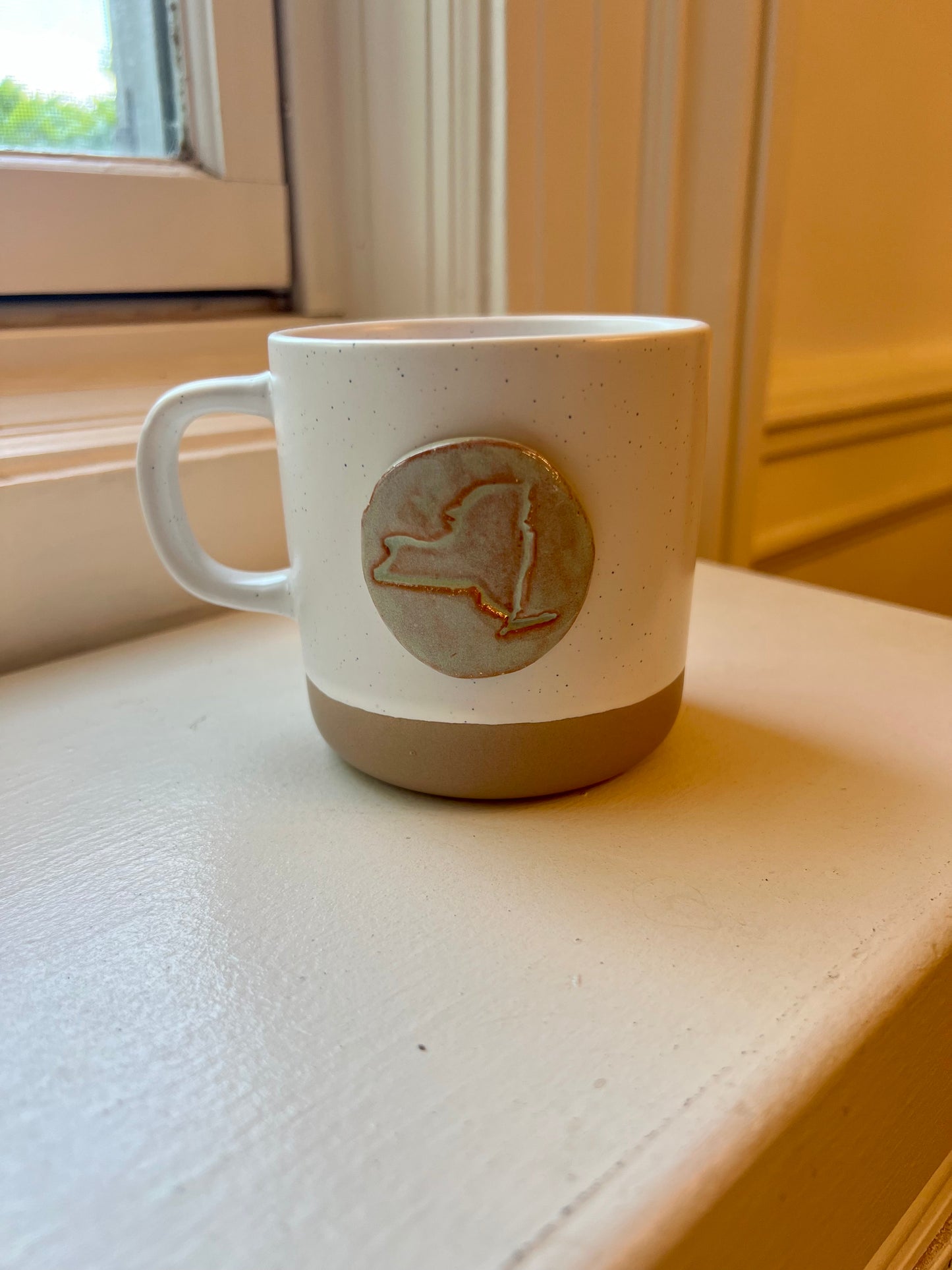 Hand-made Medallion Cabin Mug - NY or CT Design - A Purchase with a Purpose