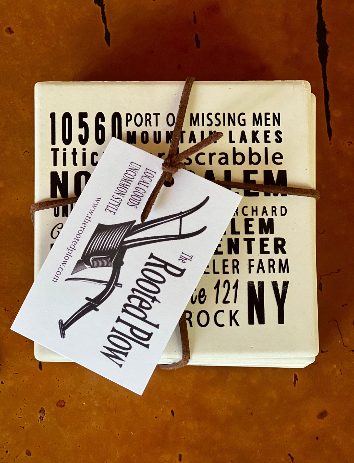 NORTH SALEM Subway Art Ceramic Coasters - Set of 4