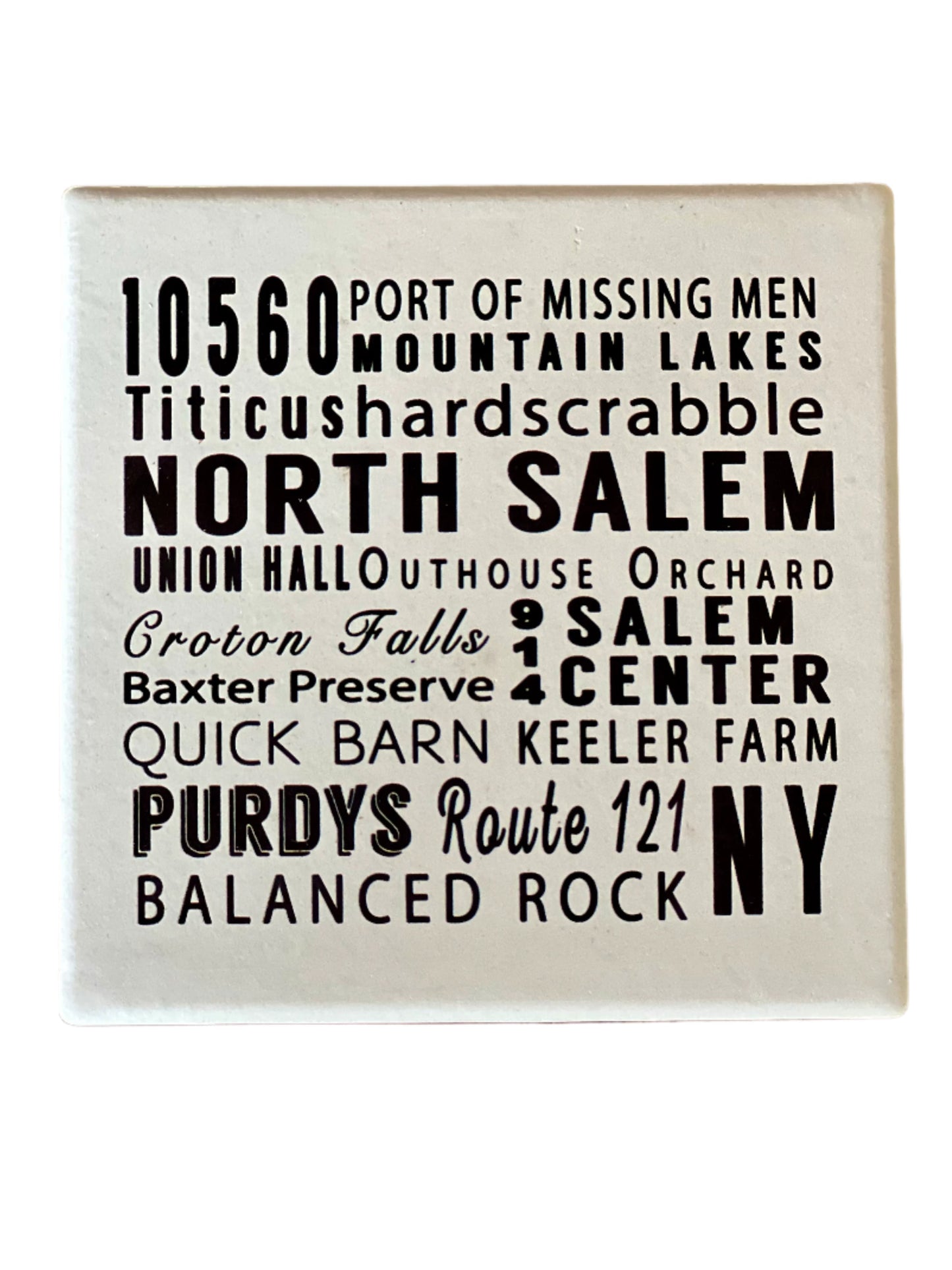 NORTH SALEM Subway Art Ceramic Coasters - Set of 4