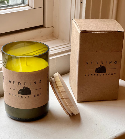 Redding CT Recycled Wine Bottle Soy Candle