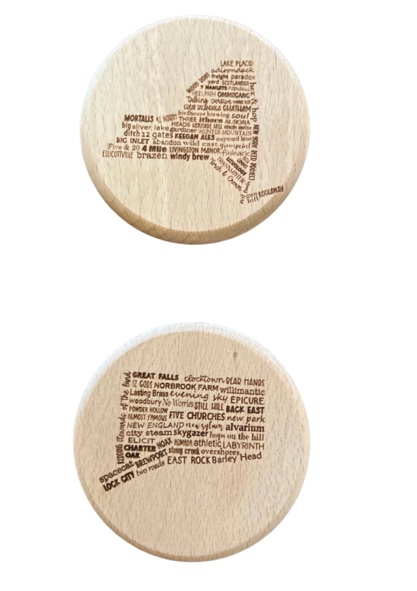 Handcrafted Wood Magnet Bottle Opener - New York or Connecticut Breweries Design