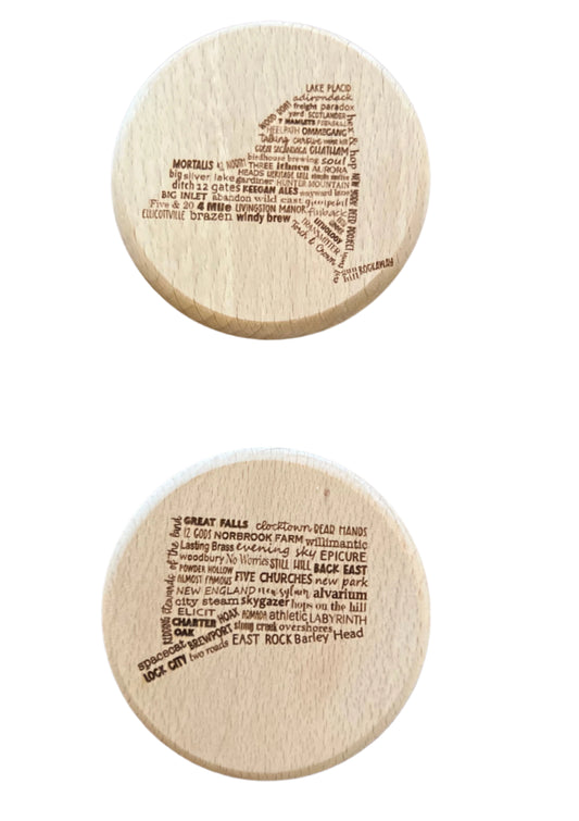 Handcrafted Wood Magnet Bottle Opener - New York or Connecticut Breweries Design