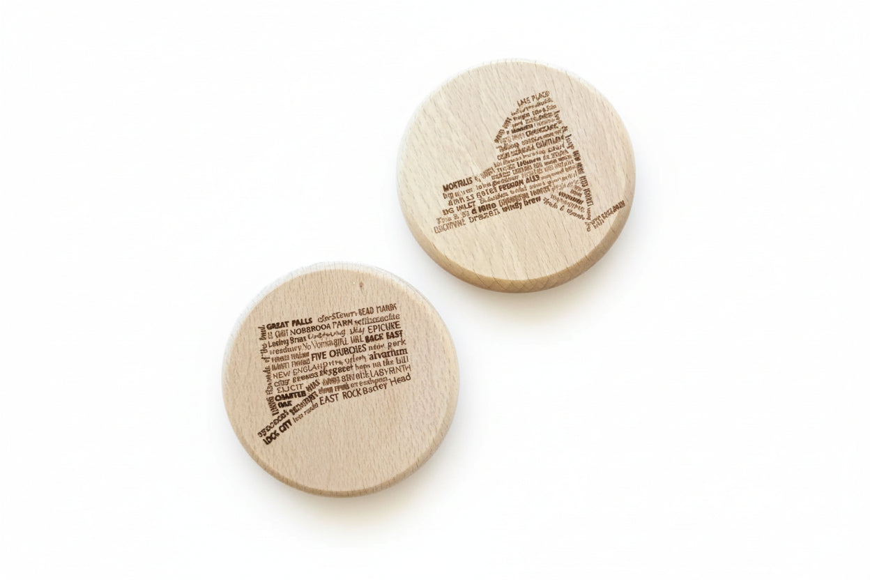 Handcrafted Wood Magnet Bottle Opener - New York or Connecticut Breweries Design