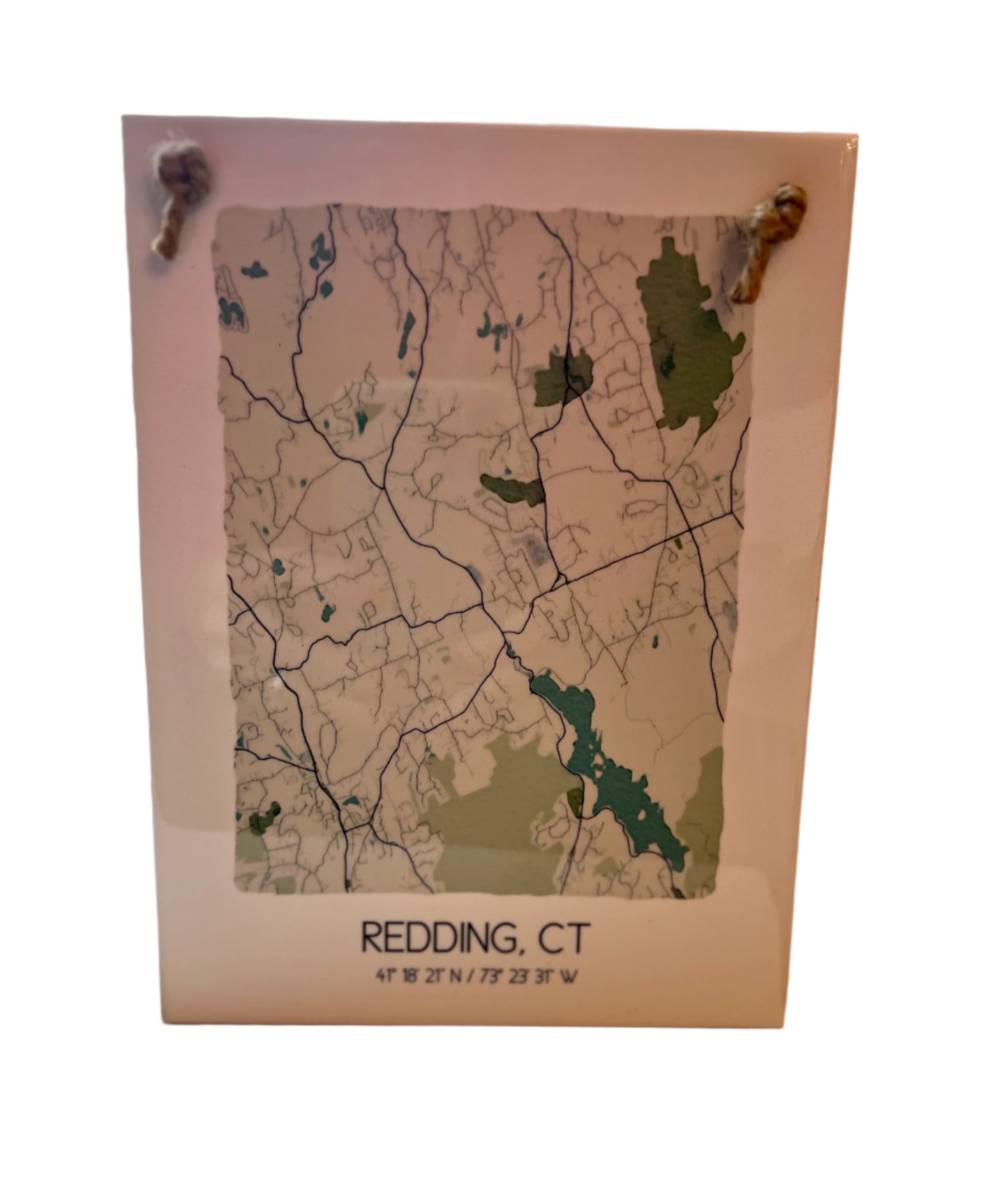 Redding CT Map Tile Wall Art