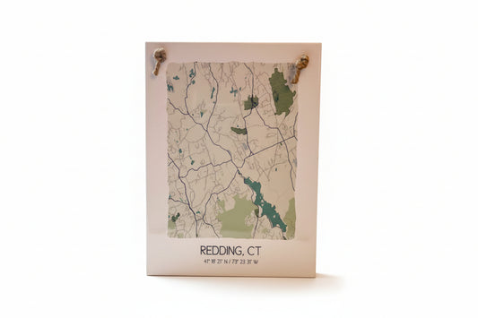 Redding CT Map Tile Wall Art