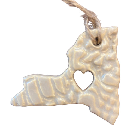 New York State Custom Pottery Ornament - A Purchase with Purpose