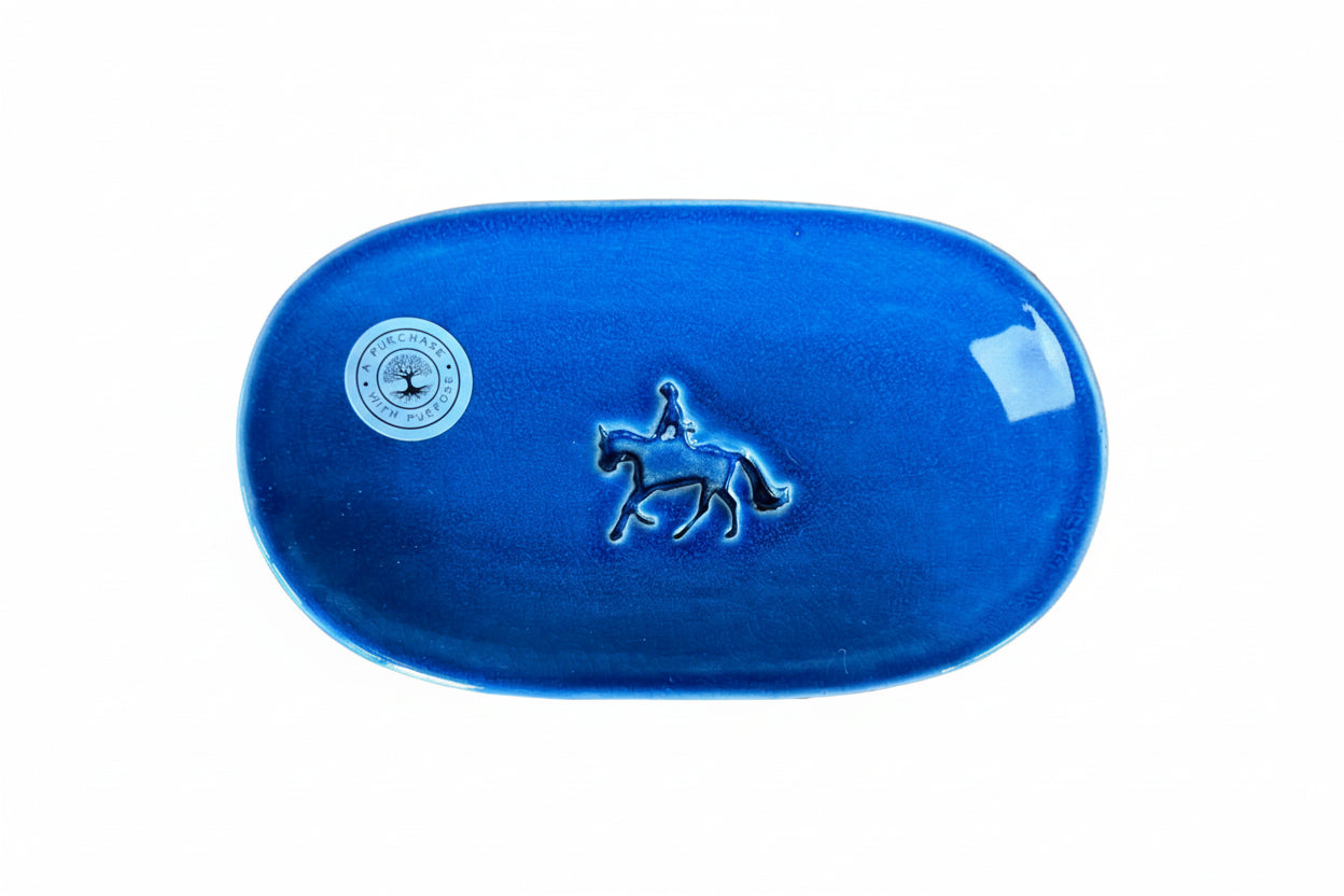 Handmade Horse & Rider Trinket/Soap Dish - A Purchase with Purpose