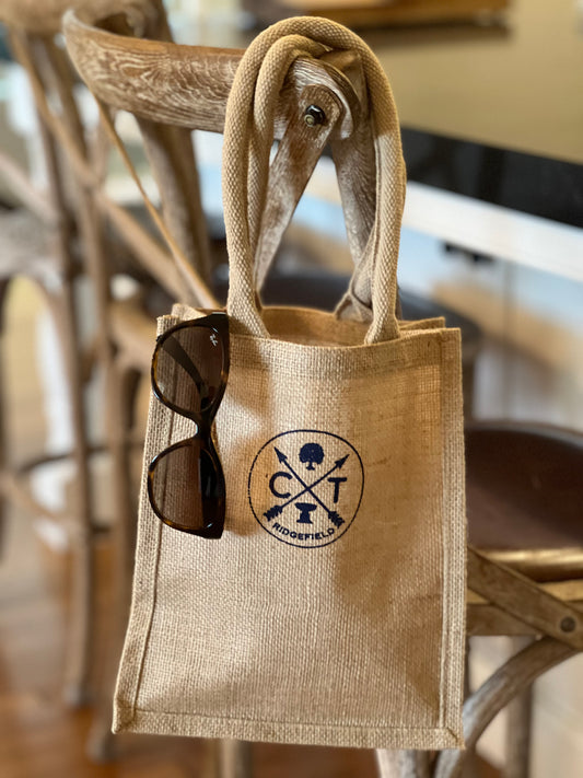 Iconic Ridgefield Design Circle Jute Tote