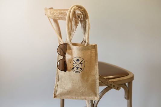 Iconic Ridgefield Design Circle Jute Tote
