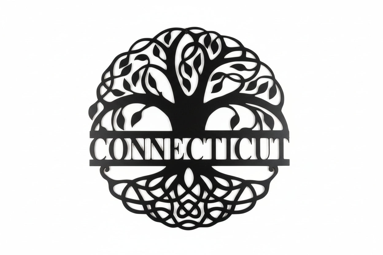 Connecticut Nutmeg Tree Sheet Metal Wall Art
