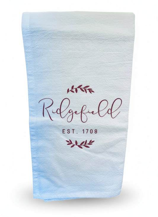 Ridgefield Est. 1709 Tea Towel