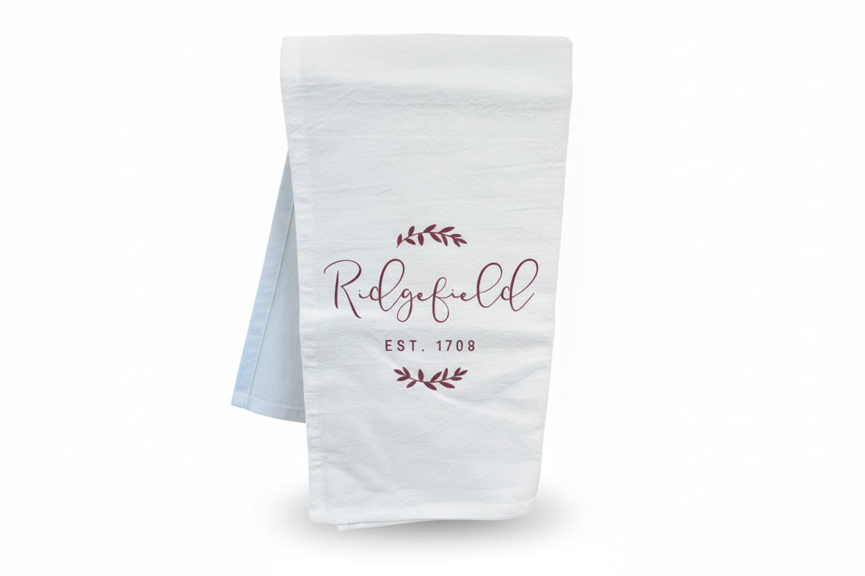 Ridgefield Est. 1709 Tea Towel