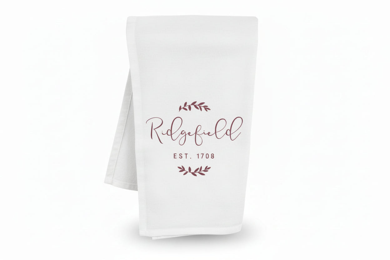 Ridgefield Connecticut Tea Towel - hometown gift