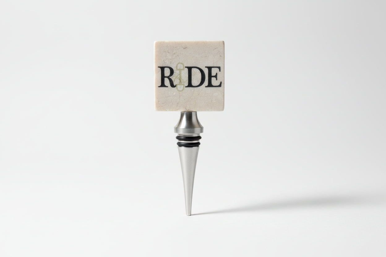 Equestrian Inspired Tumbled Marble Wine Bottle Stopper