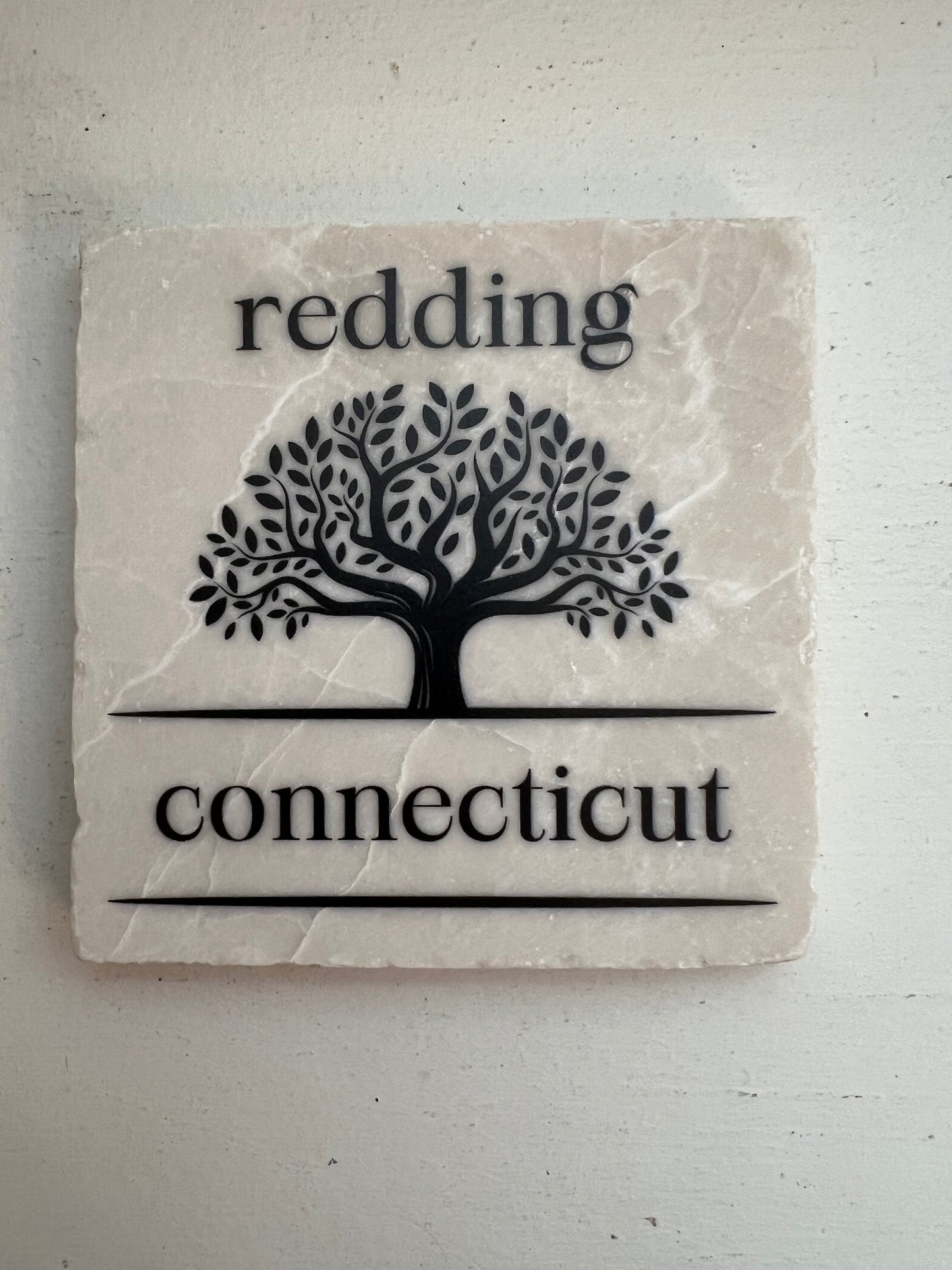 Tumbled Marble Coaster - Exclusive CT & NY Town Designs!