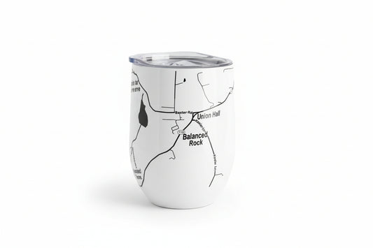 North Salem, NY Map Wine Tumbler - 12 oz Insulated Stainless Steel