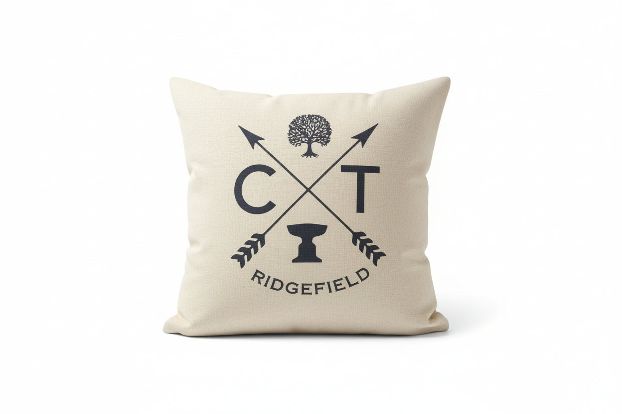 Ridgefield Connecticut canvas throw pillow - hometown gift
