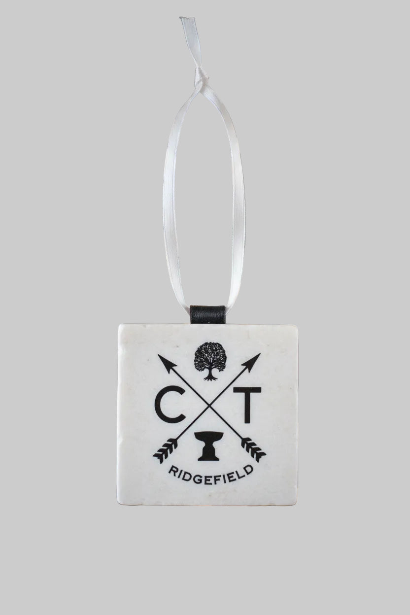 Ridgefield CT Tumbled Marble Ornament