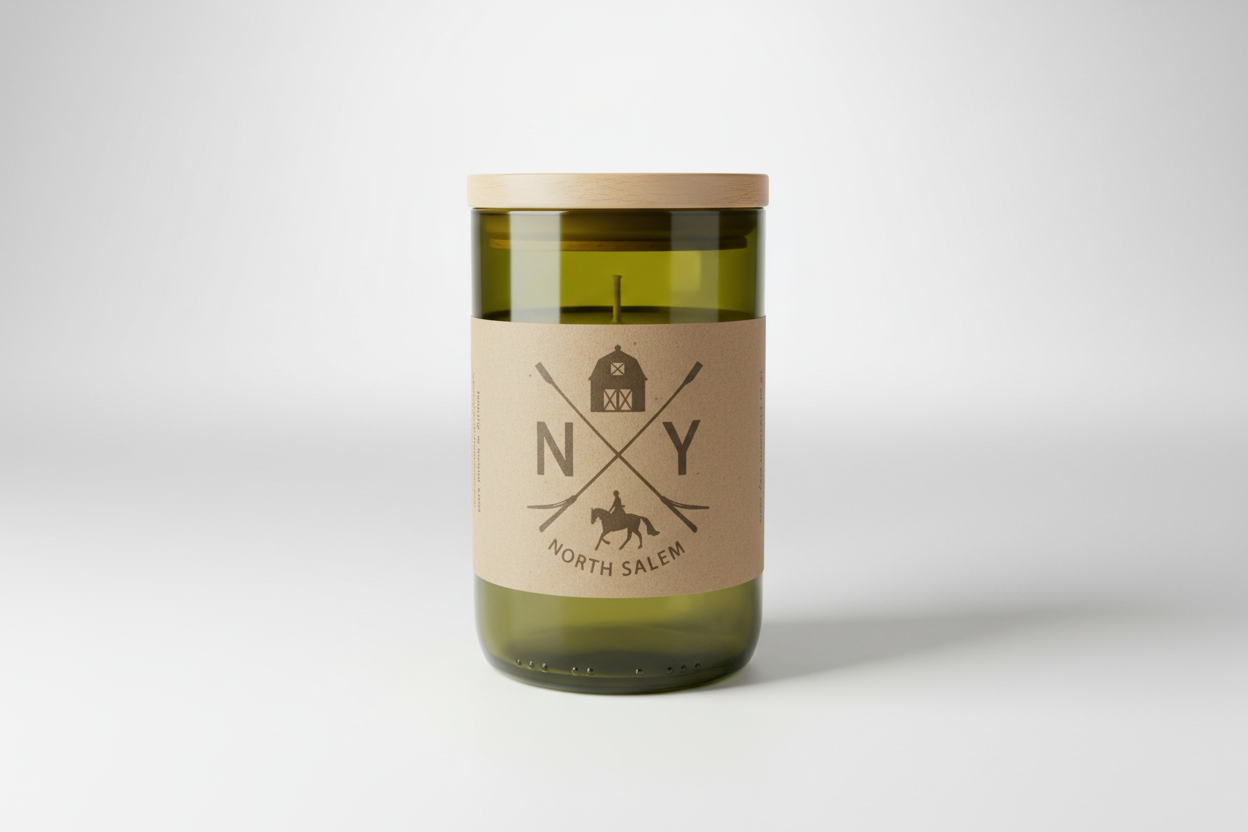 North Salem NY Recycled Wine Bottle Soy Candle