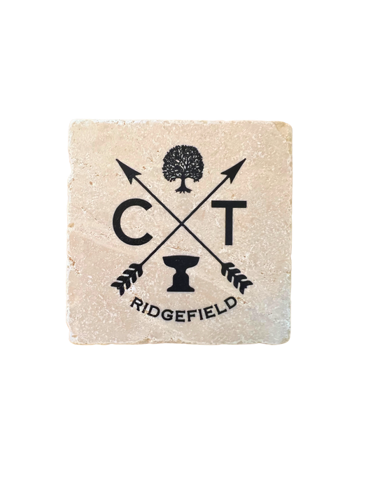 Tumbled Marble Coaster - Exclusive CT & NY Town Designs!