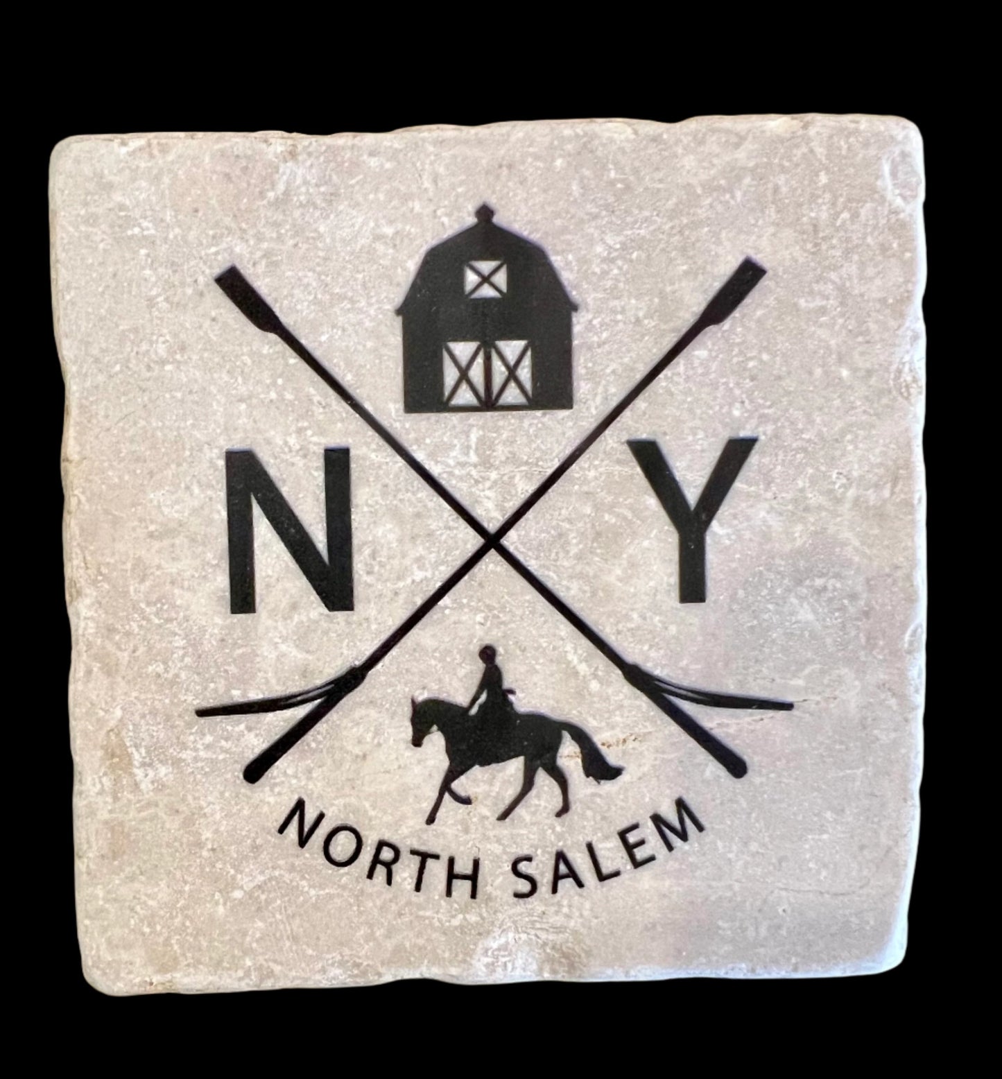 Tumbled Marble Coaster - Exclusive CT & NY Town Designs!