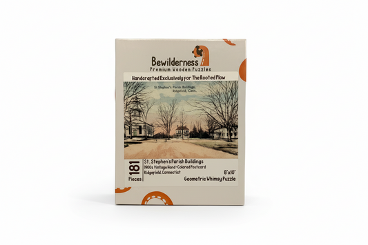 "St. Stephen's Parish Buildings, Ridgefield, Conn" Handcrafted Wood Puzzle
