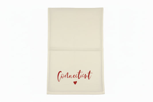 Connecticut Love Beige Tea Towel - Connecticut Gift