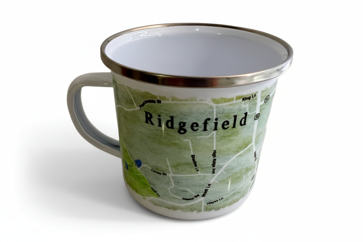 Ridgefield Main Street Enamel Camp Mug - EXCLUSIVE Design!