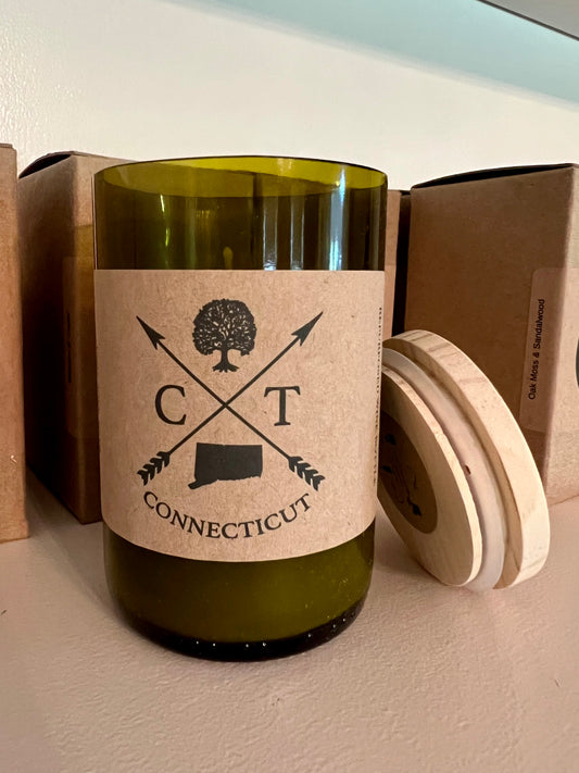 The Nutmeg Recycled Wine Bottle Soy Candle