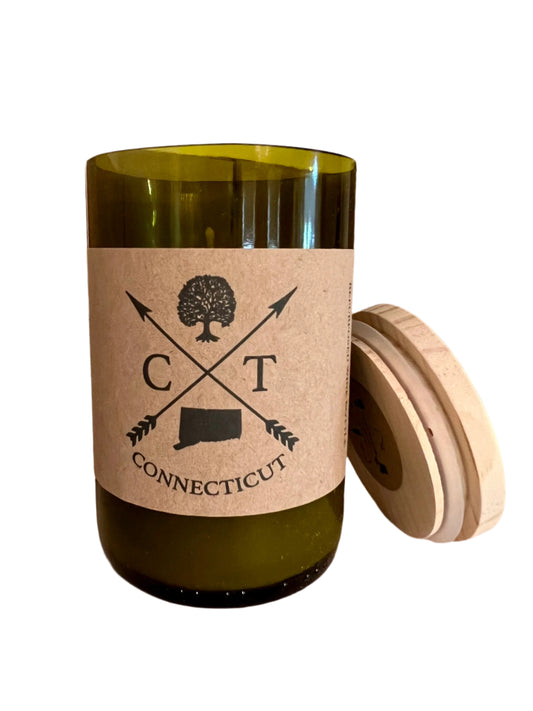The Nutmeg Recycled Wine Bottle Soy Candle
