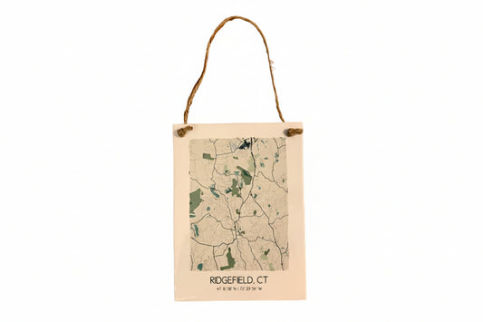 Ridgefield CT Map Art Tile