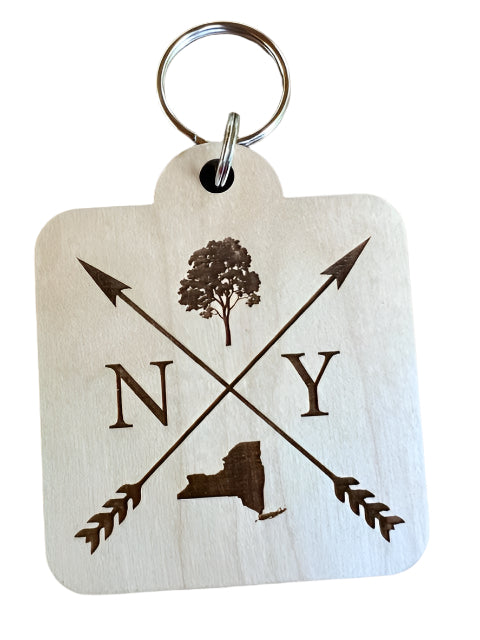 Iconic New York Wood Cut Key Ring