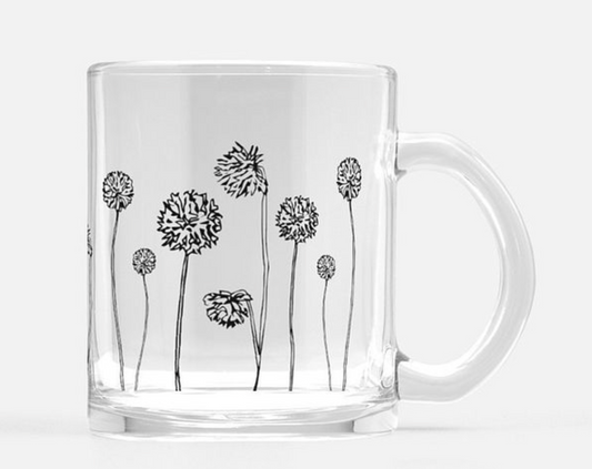 New England Dandy Dandelion Glass Coffee & Tea Mug
