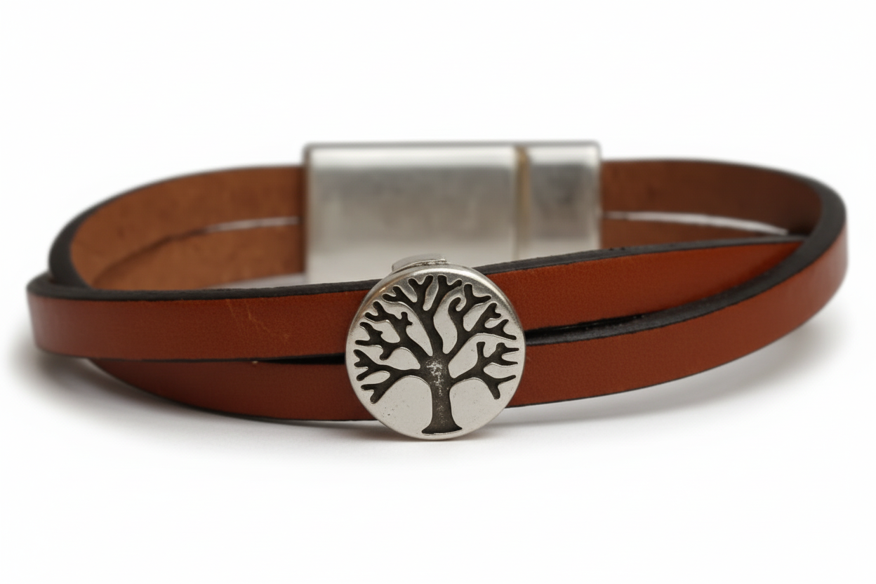 Women's Nutmeg Tree Leather Wrap Bracelet