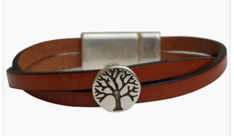 Women's Nutmeg Tree Leather Wrap Bracelet