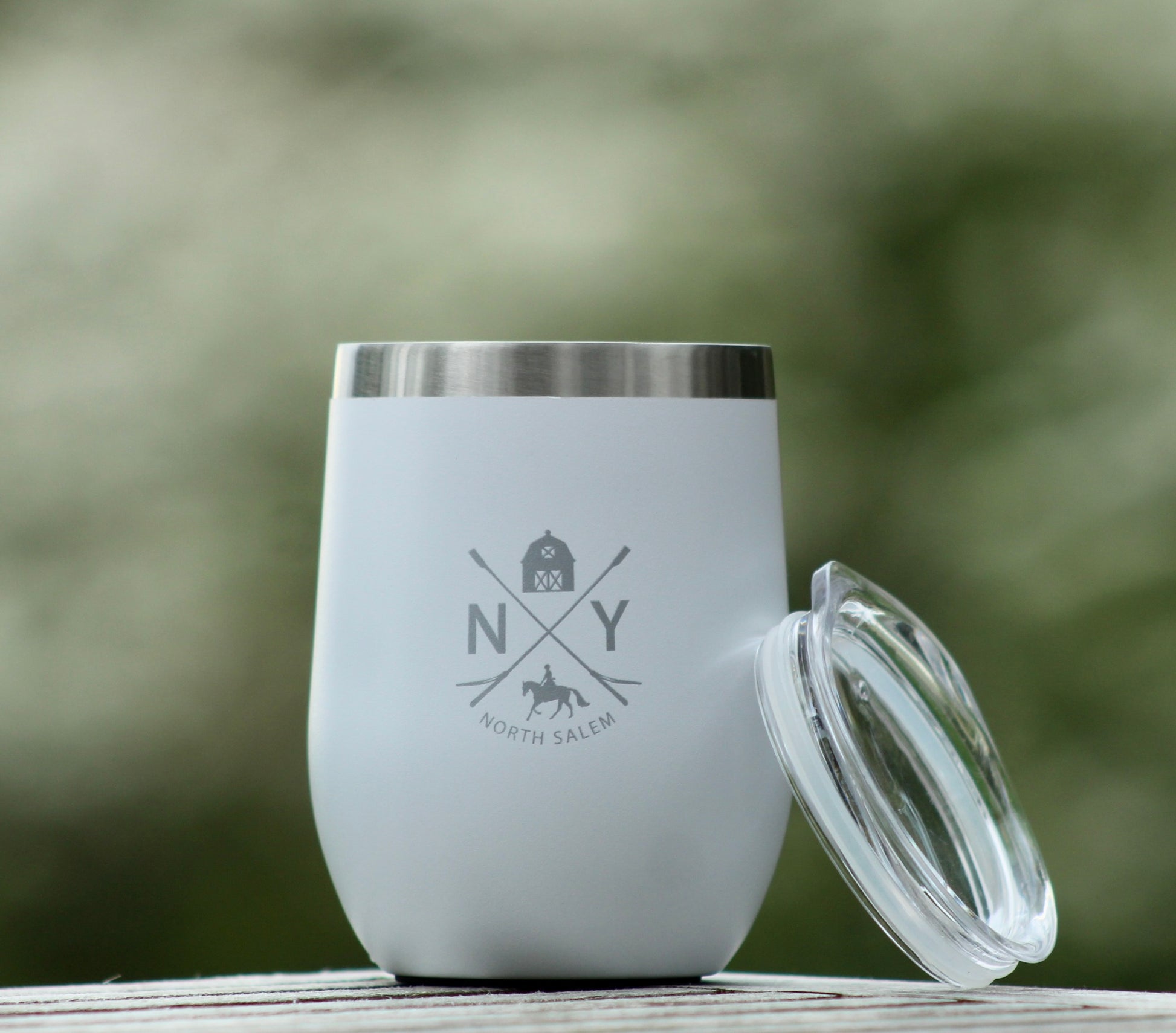 12 oz. Stemless Wine Tumbler - Iconic North Salem Design – The Rooted Plow