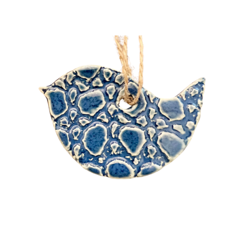 Eastern Blue Bird Ceramic Ornament