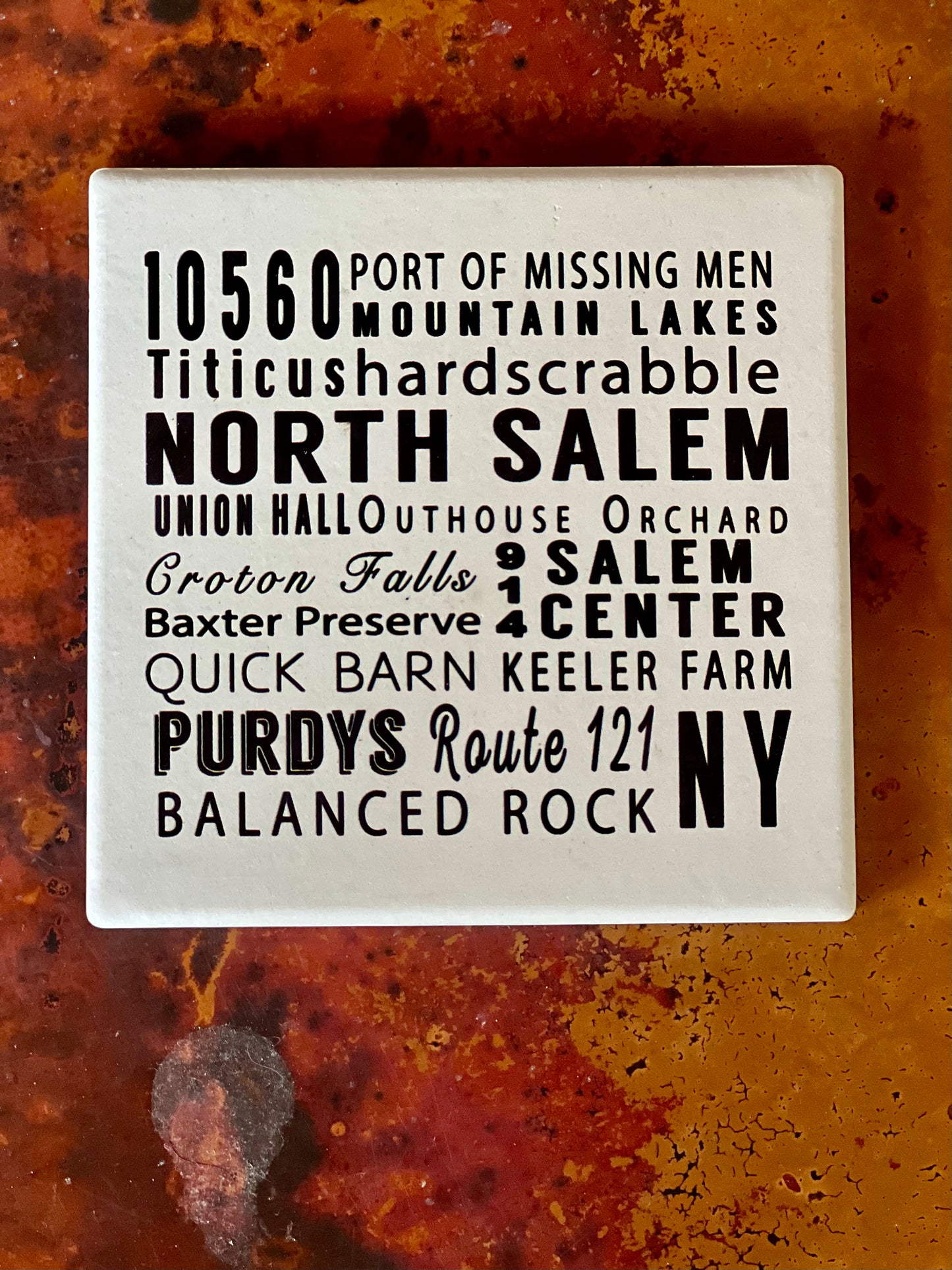 NORTH SALEM Subway Art Ceramic Coasters - Set of 4