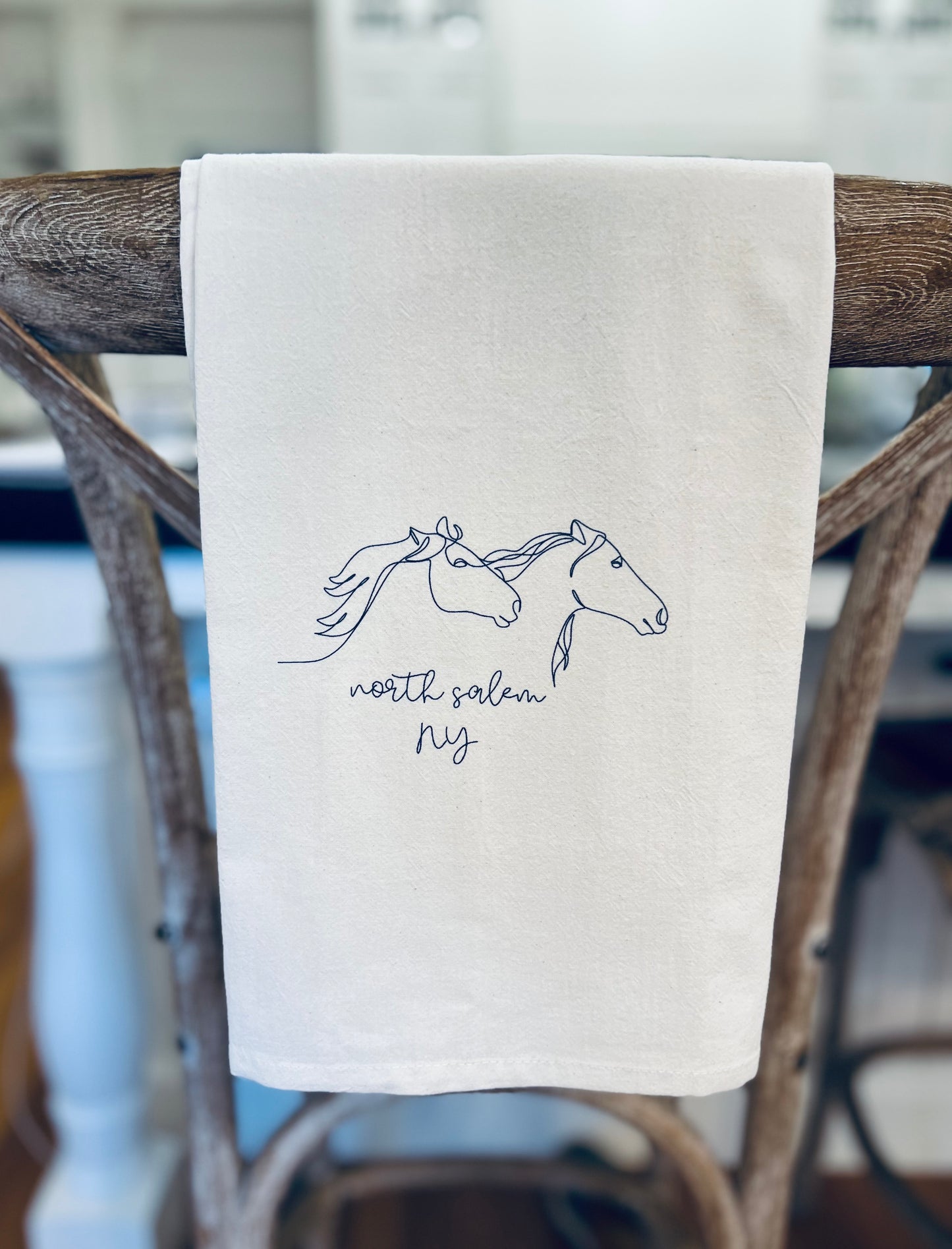 North Salem Graphic Horses Tea Towel