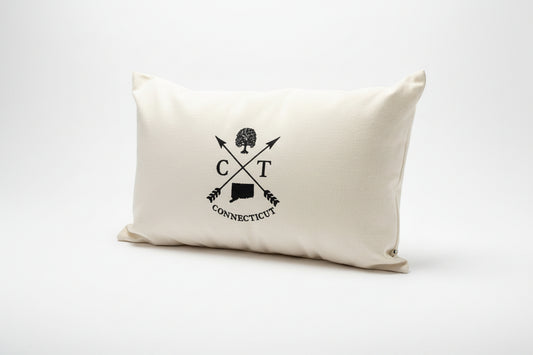 Embroidered Lumbar Pillow - Iconic Connecticut Design
