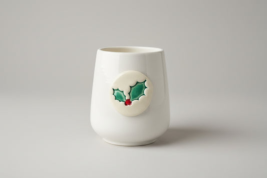 Holly Medallion Ceramic Candle - A Purchase with Purpose