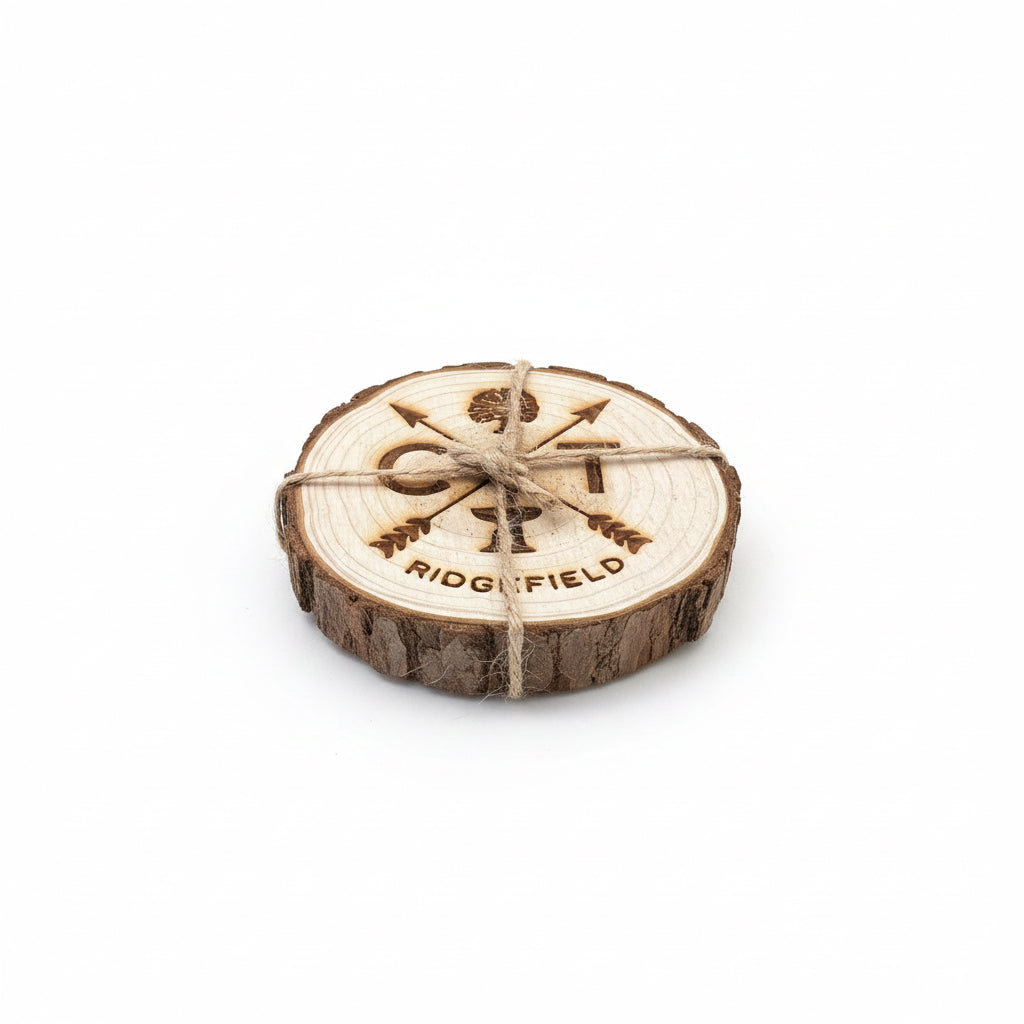 Ridgefield CT Wood Slice Coasters  - Set of 2
