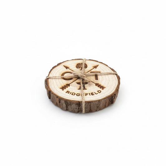 Ridgefield CT Wood Slice Coasters  - Set of 2