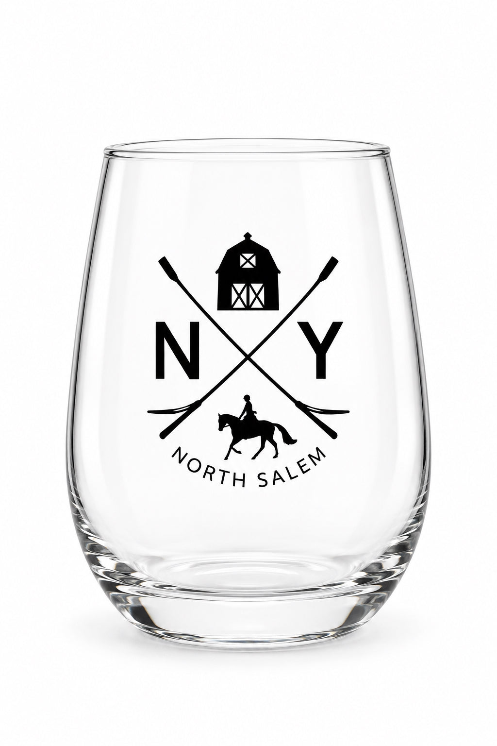 North Salem NY Stemless Wine Glass