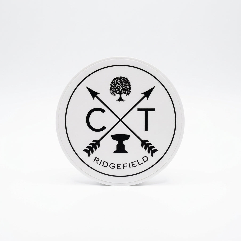 Ridgefield CT Round Sticker | Hometown Pride Decal – 2.5"