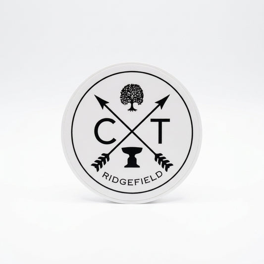 Ridgefield CT Round Sticker | Hometown Pride Decal – 2.5"