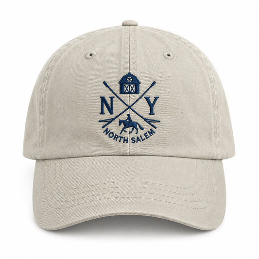 Iconic North Salem NY Washed Canvas Baseball Cap
