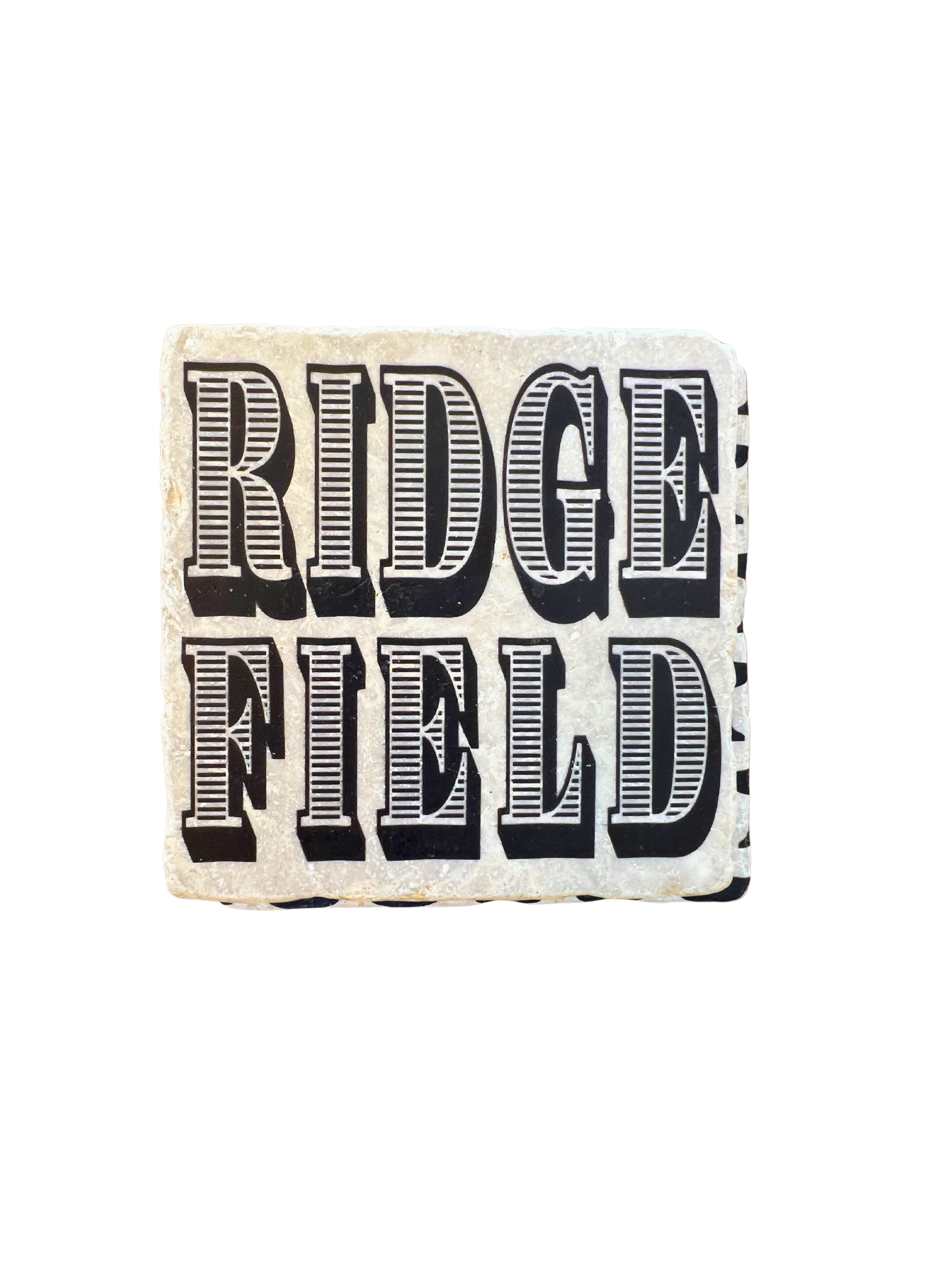 Ridgefield Bold Letter Marble Coaster